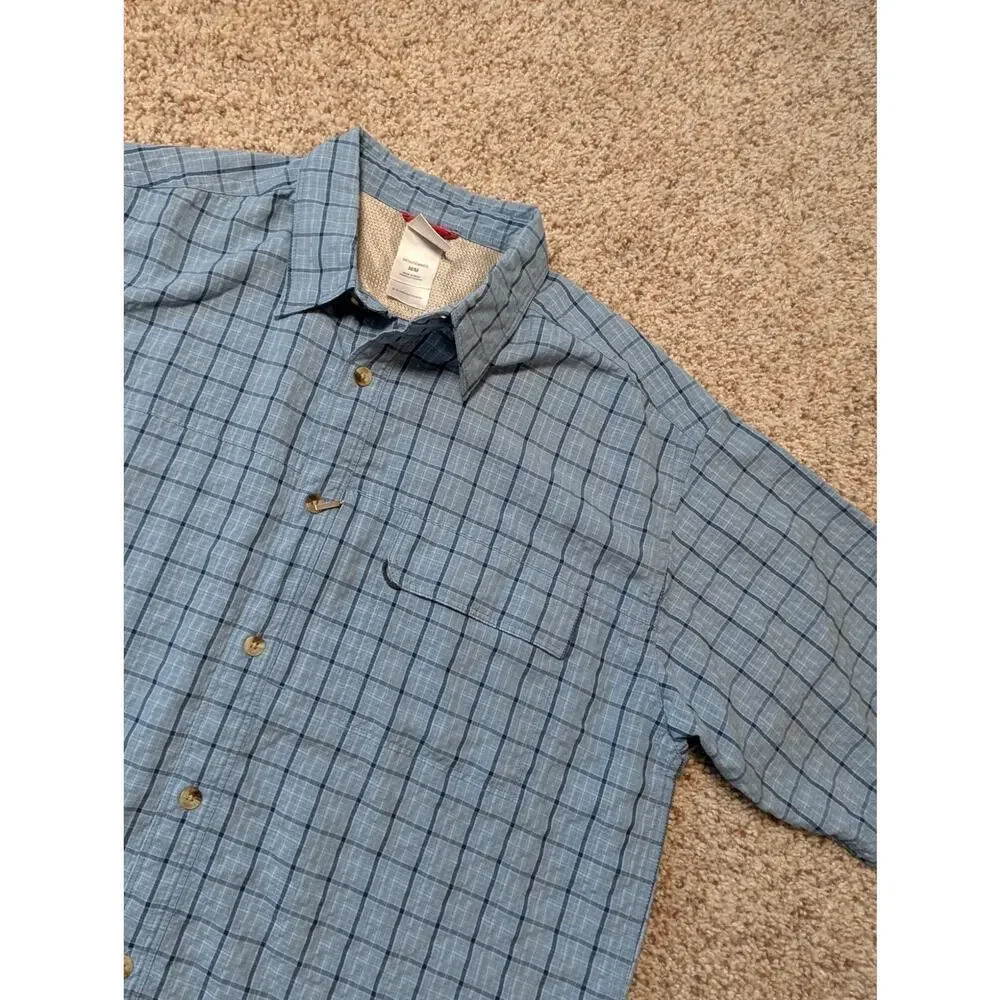 THE NORTH FACE men's Short sleeve, button down shirt, size Medium, Blue Plaid